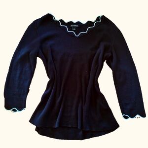 Black scallop Roz and Ali sweater